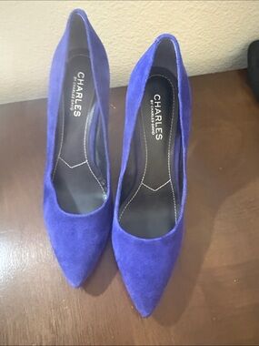 Charles By Charles David Royal Purple Suede Pointed Pumps